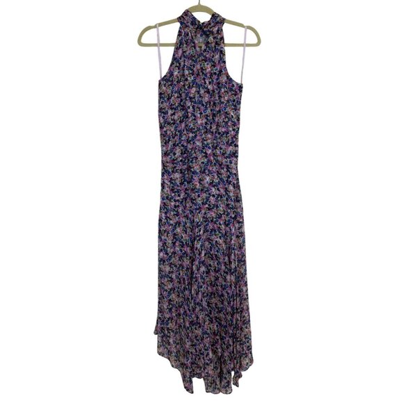 Veronica Beard Floral Silk Leia Dress Halter Asymmetrical Pink Blue Women Size 4 - Picture 12 of 12